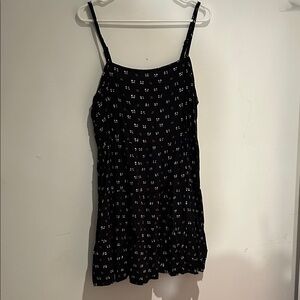 Black Floral Flowy Spaghetti Strap Dress